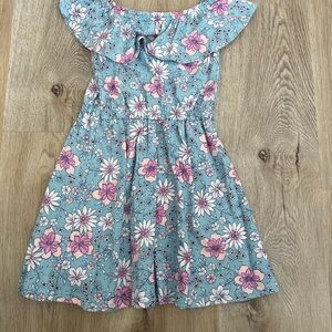 btween Light Blue Floral Girls' Shorts with Pink Accents